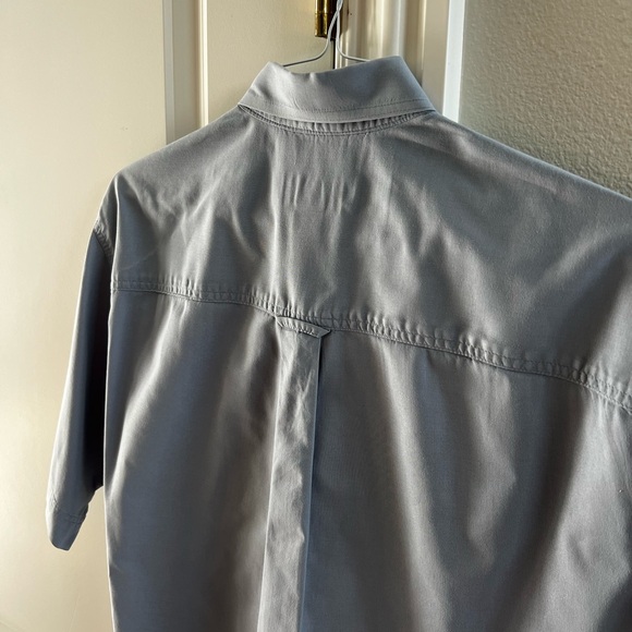 CLEARANCE Men’s M Woolrich Blue Button Down Fishing Lure Short Sleeve Shirt - Picture 9 of 9